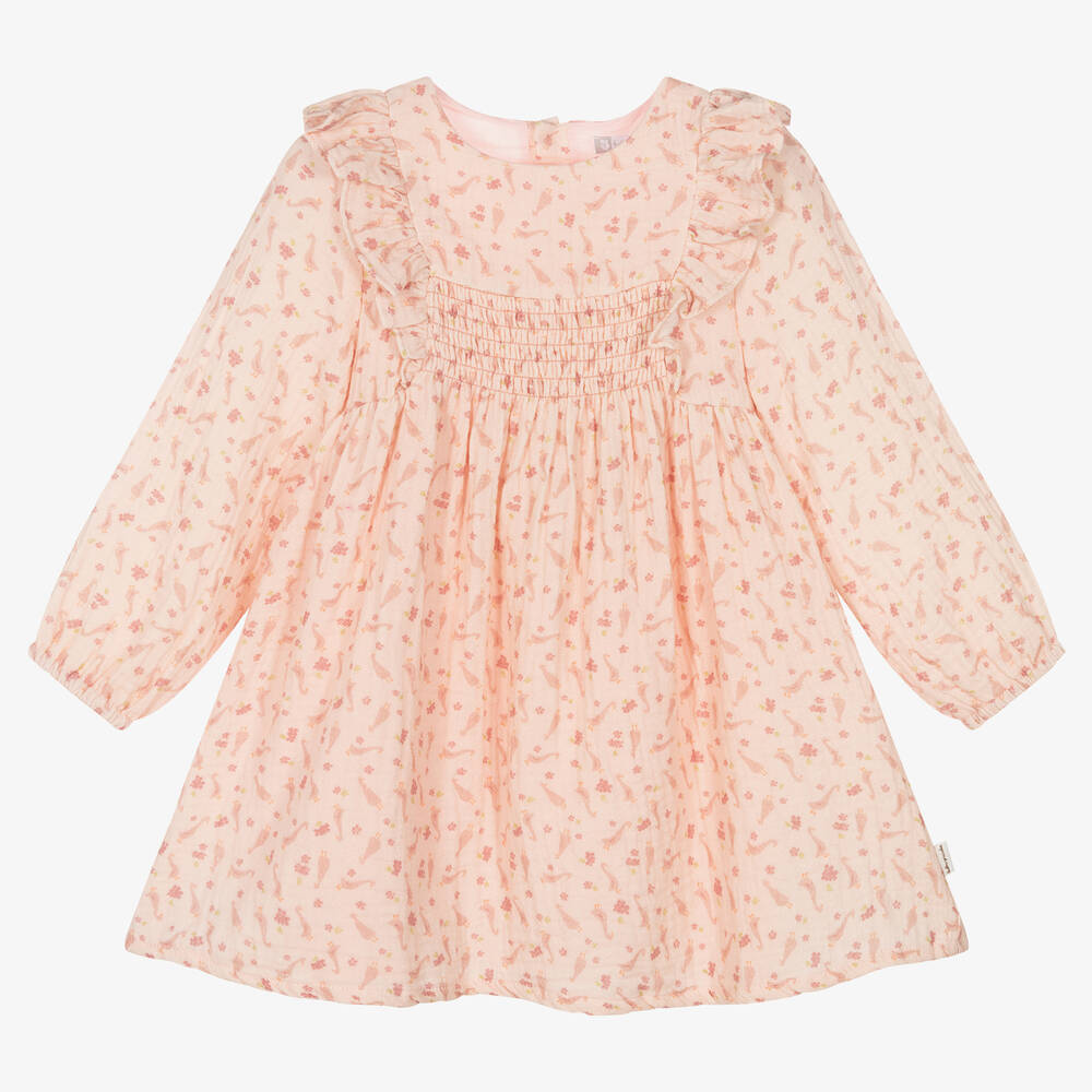 Tutto Piccolo - Girls Pink Cotton Dress Set | Childrensalon