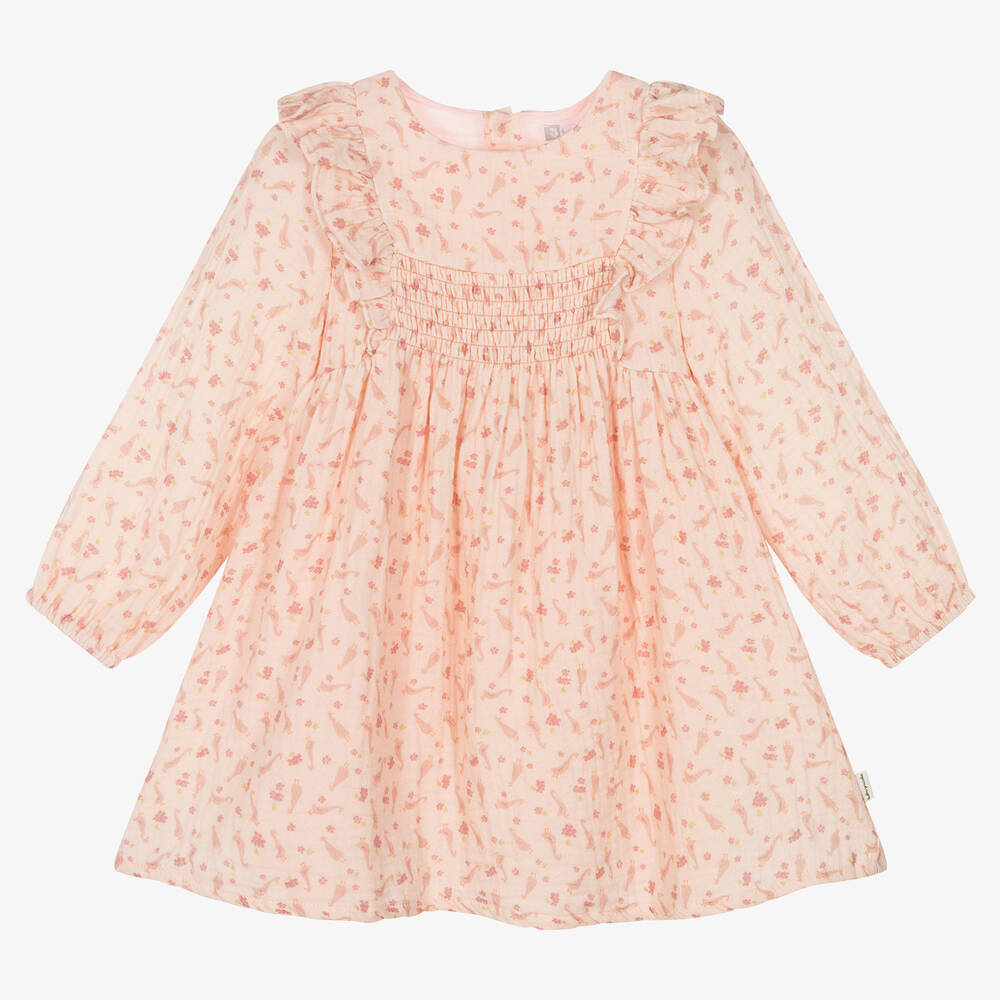Tutto Piccolo-Girls Pink Cotton Dress Set | Childrensalon Outlet