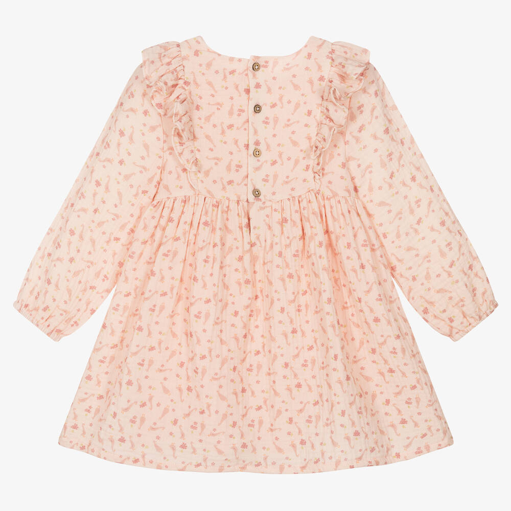 Tutto Piccolo-Розовое хлопковое платье и колготки для девочек | Childrensalon Outlet