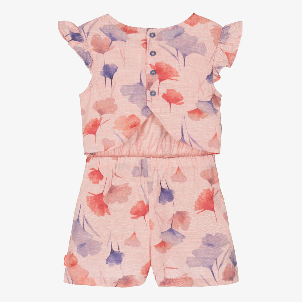 Tutto Piccolo-بلاي سوت مزيج قطن لون زهري بطبعة ورود للبنات | Childrensalon Outlet