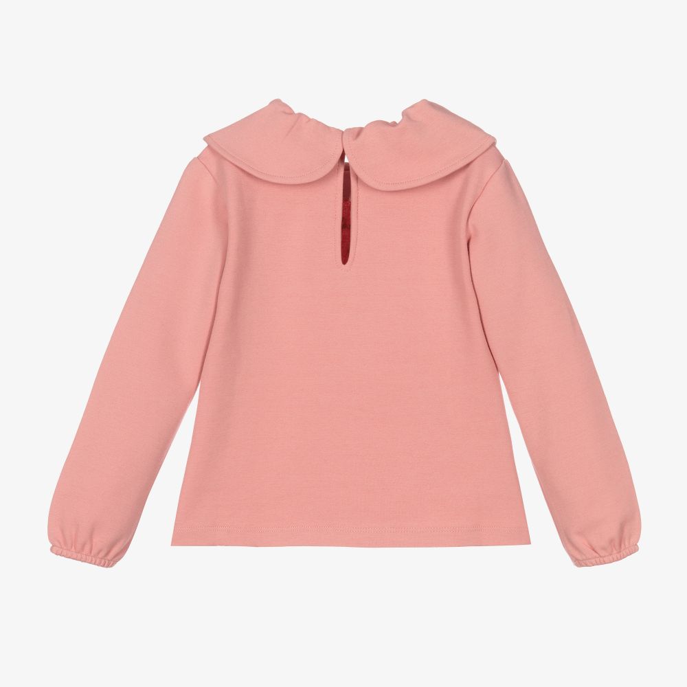 Tutto Piccolo-Girls Pink Cotton Jersey Top | Childrensalon Outlet