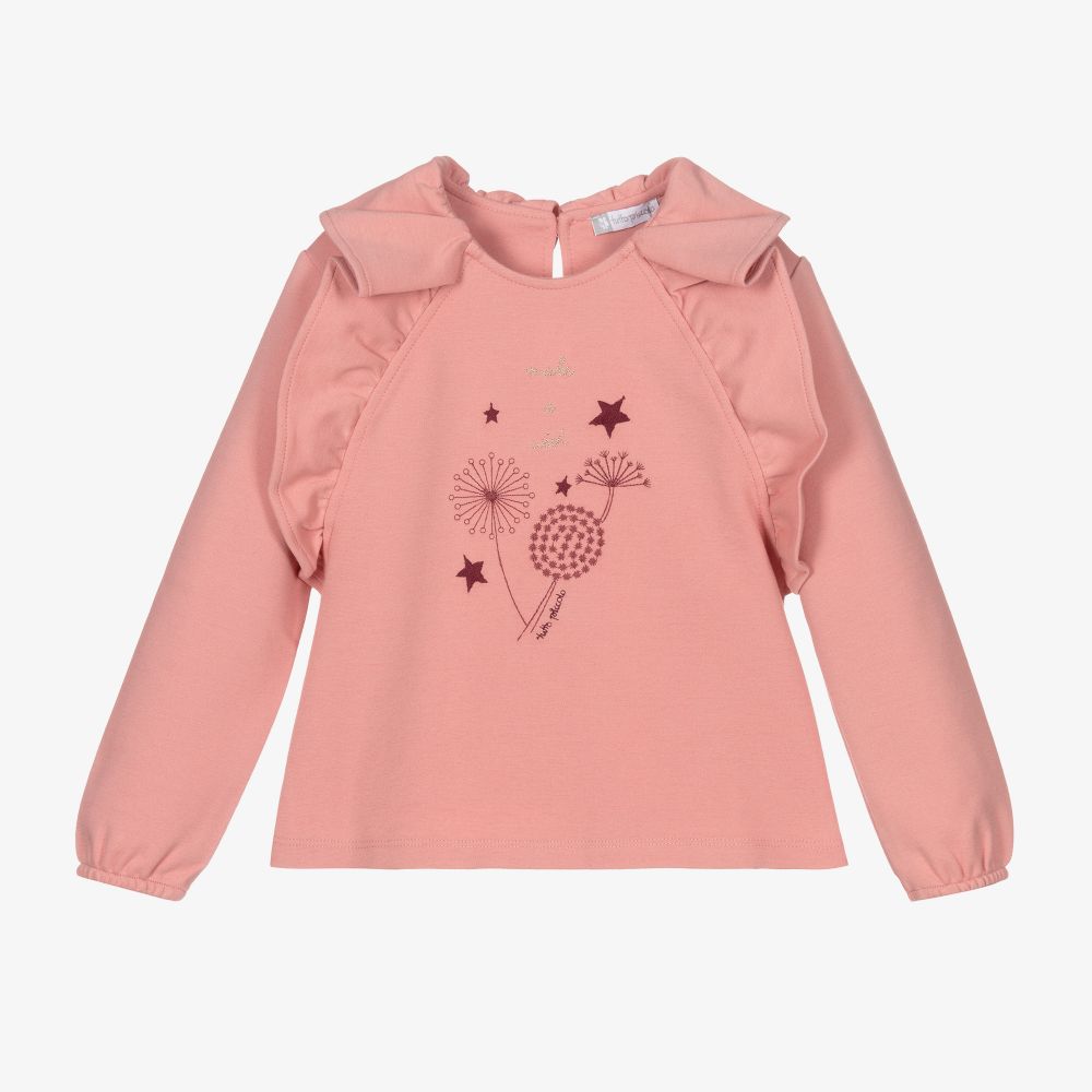 Tutto Piccolo - Girls Pink Cotton Jersey Top | Childrensalon