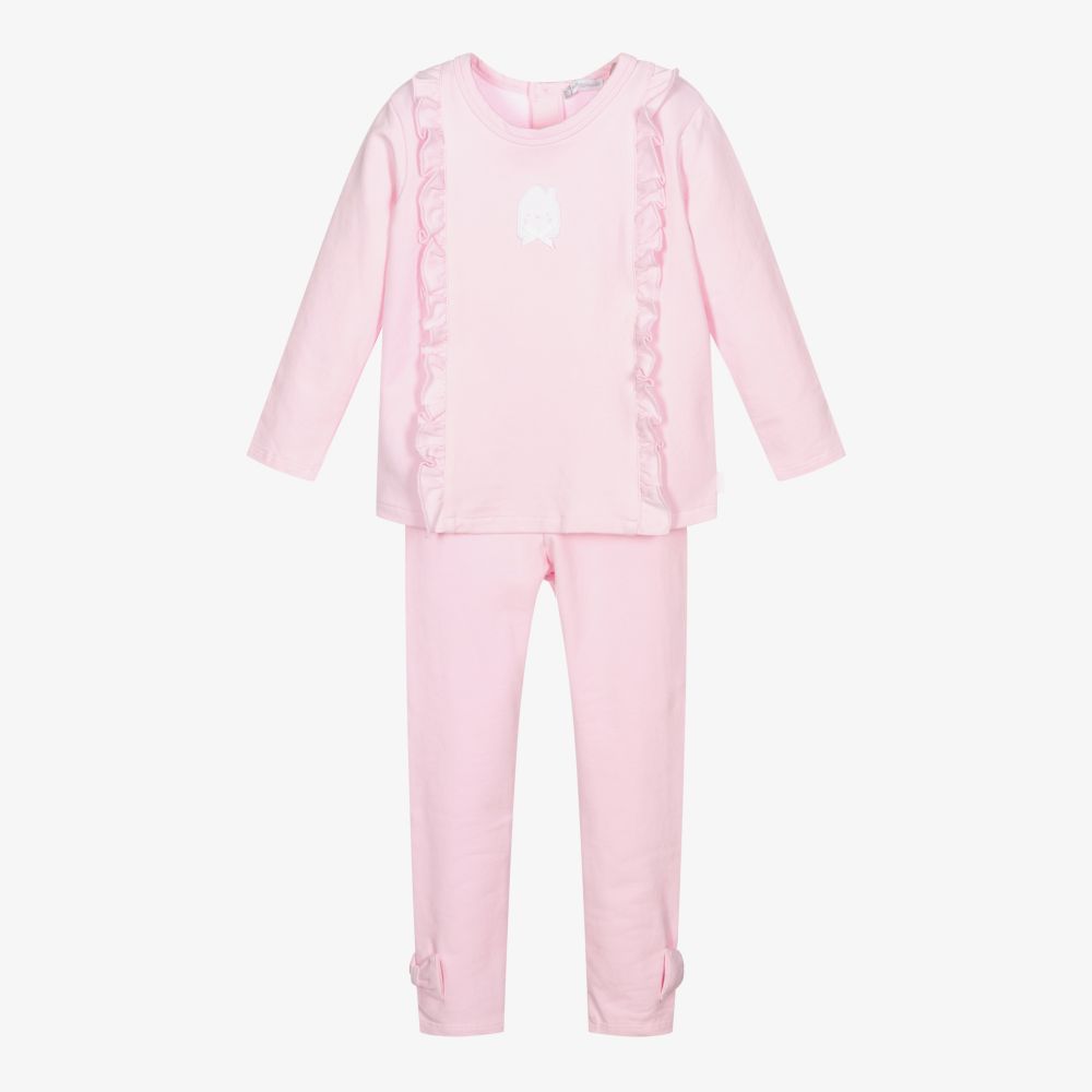 Tutto Piccolo - Girls Pink Cotton Leggings Set | Childrensalon