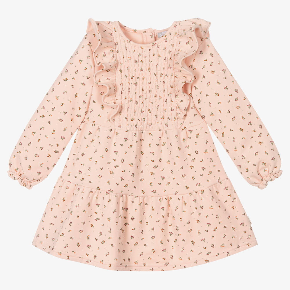 Tutto Piccolo - Girls Pink Cotton Ruffle Dress | Childrensalon