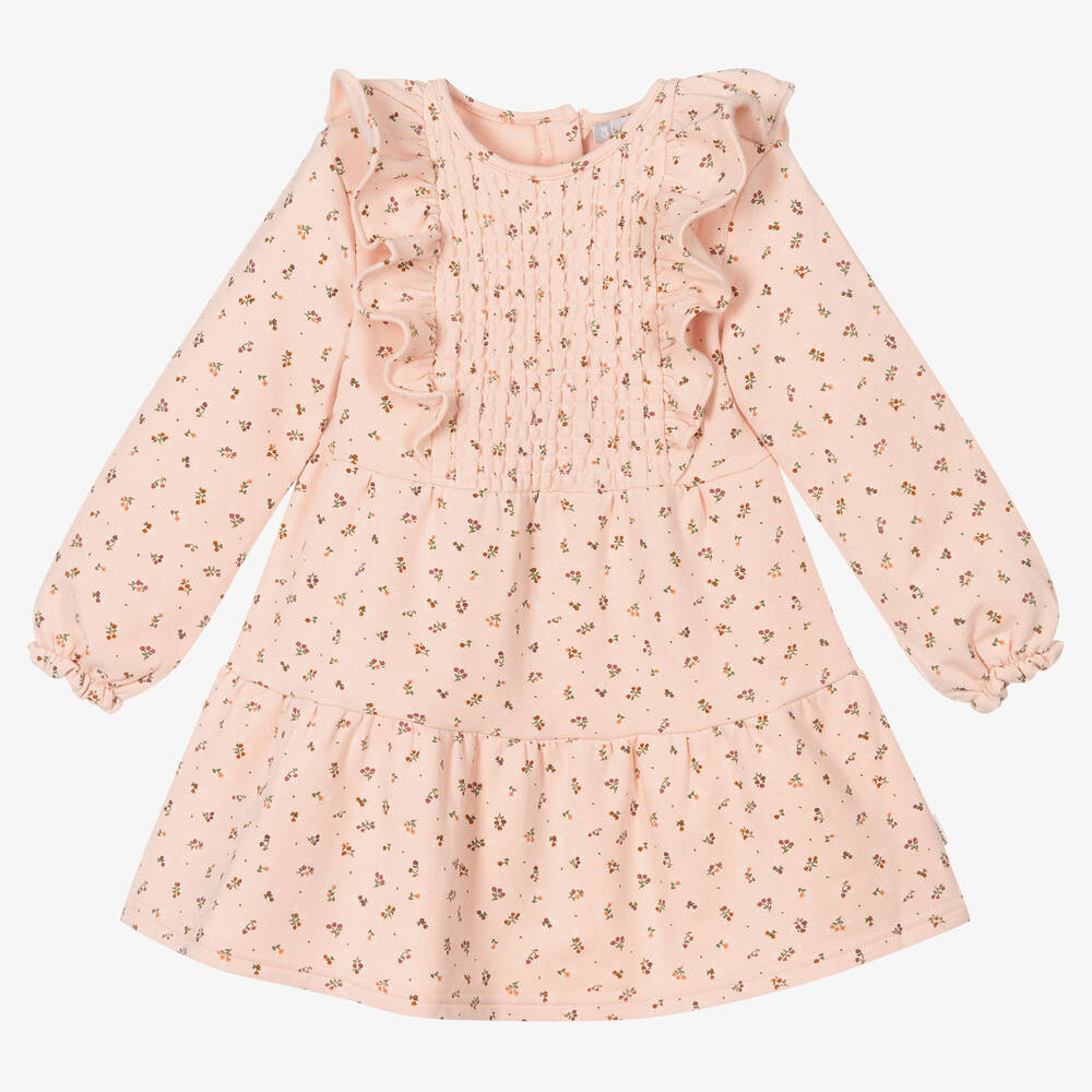 Tutto Piccolo-Girls Pink Cotton Ruffle Dress | Childrensalon Outlet