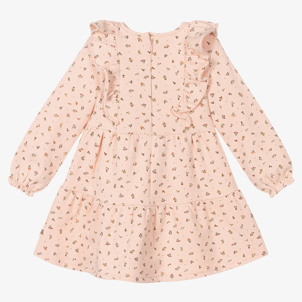 Tutto Piccolo-Розовое хлопковое платье с рюшами для девочек | Childrensalon Outlet