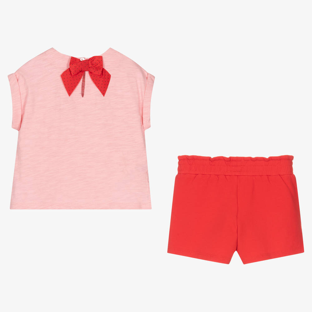 Tutto Piccolo-طقم شورت قطن جيرسي لون زهري للبنات | Childrensalon Outlet