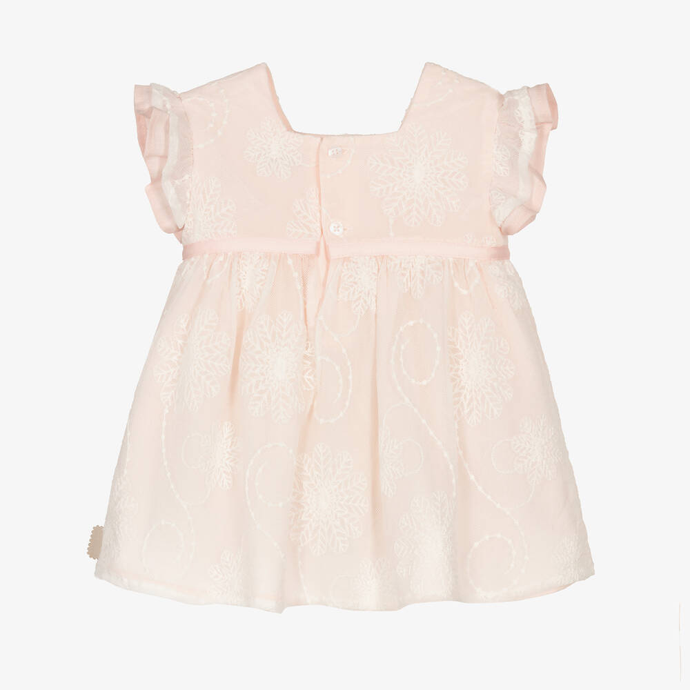 Tutto Piccolo-Girls Pink Embroidered Lace Dress | Childrensalon Outlet