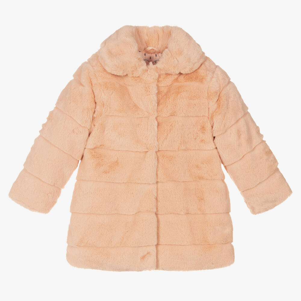 Tutto Piccolo - Girls Pink Faux Fur Coat | Childrensalon