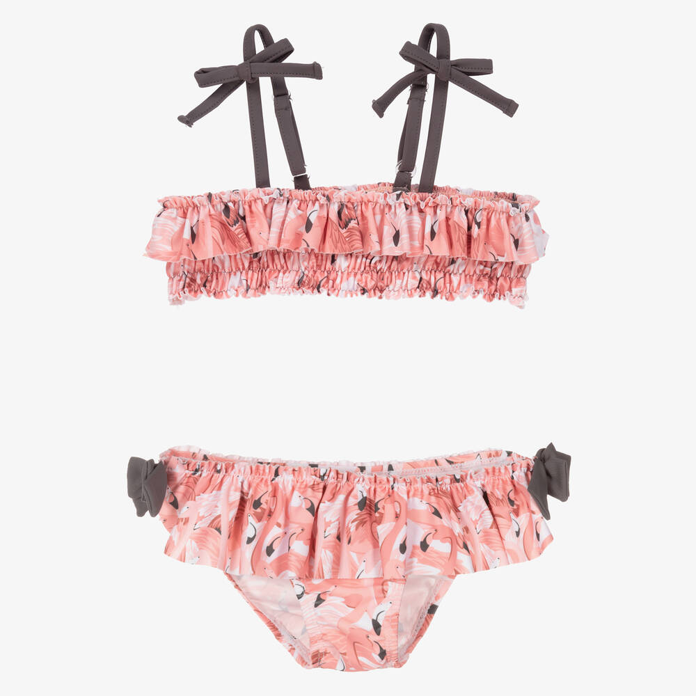 Tutto Piccolo - Girls Pink Flamingo Bikini | Childrensalon
