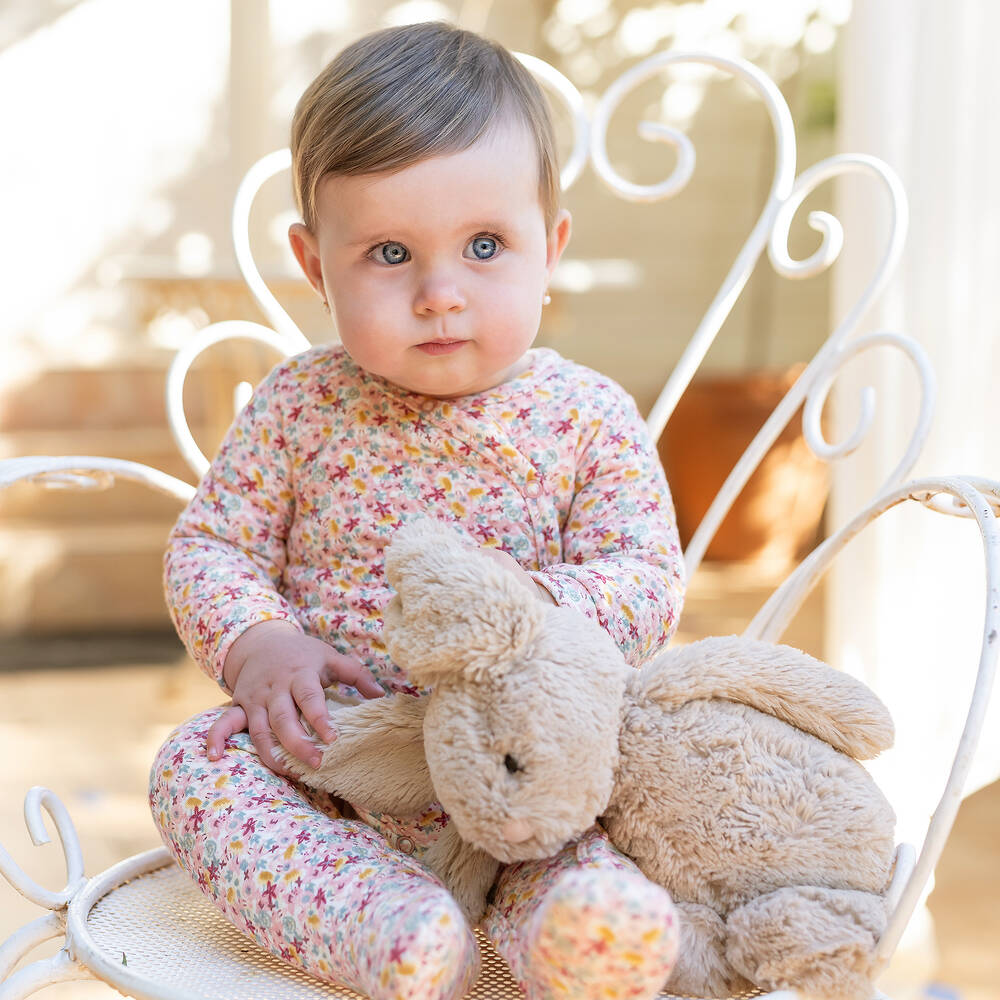 Tutto Piccolo Girls Pink Floral Babygrow Childrensalon Outlet