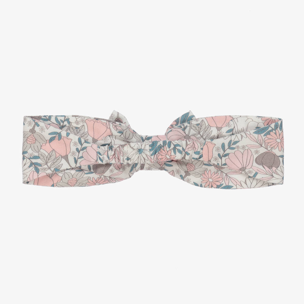 Tutto Piccolo-طوق للرأس فيسكوز لون زهري بطبعة ورود للبنات | Childrensalon Outlet