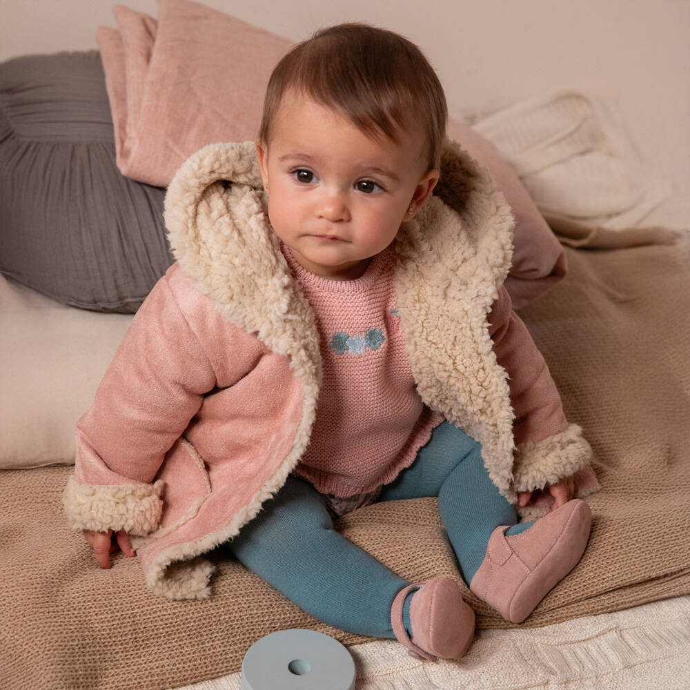 Tutto Piccolo-Girls Pink Floral Knit Set | Childrensalon Outlet