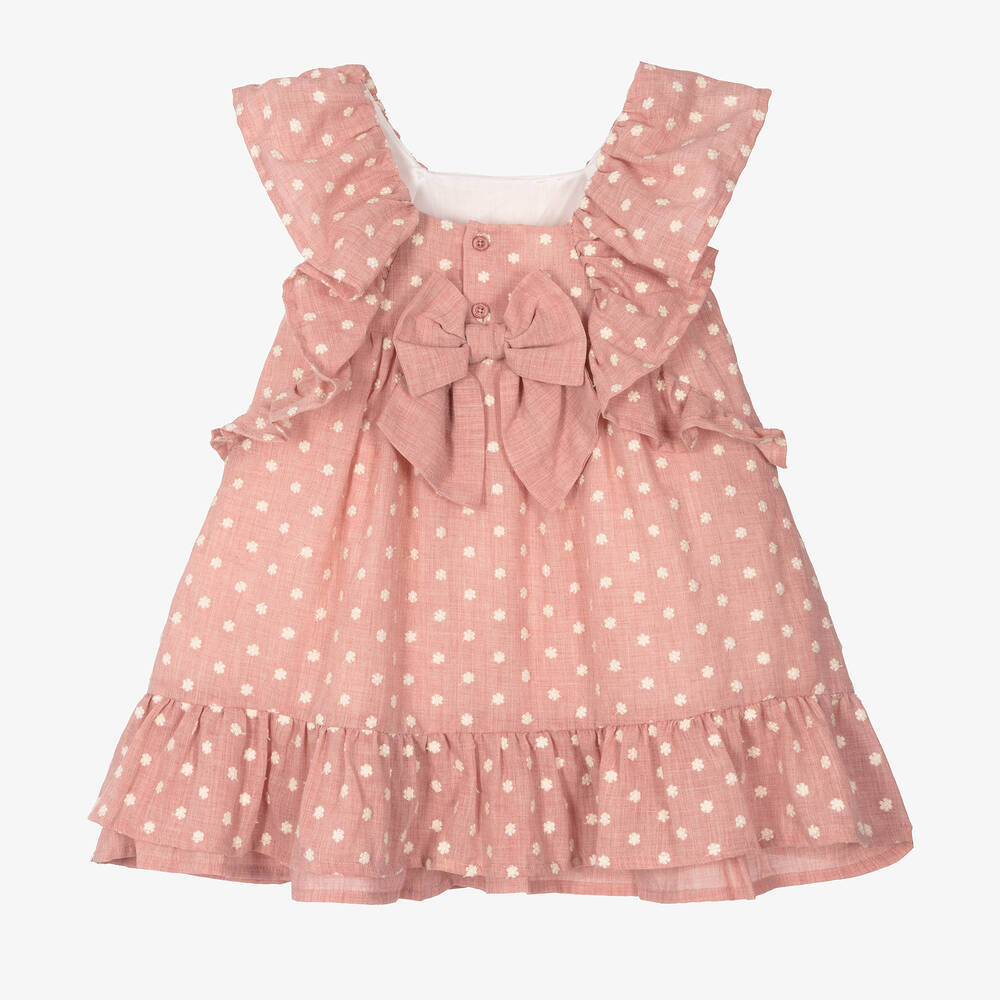Tutto Piccolo - Girls Pink Flower Embroidered Dress | Childrensalon Outlet