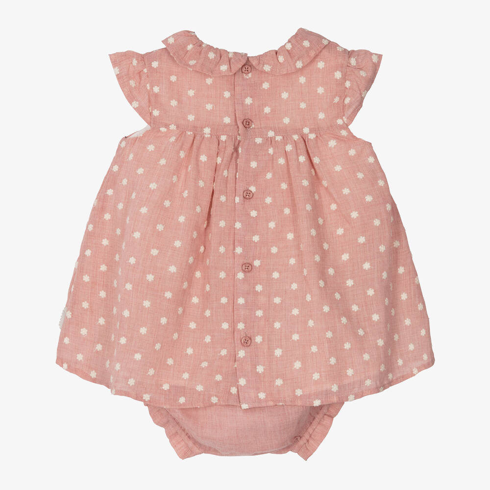 Tutto Piccolo - Girls Pink Flower Embroidered Dress | Childrensalon Outlet