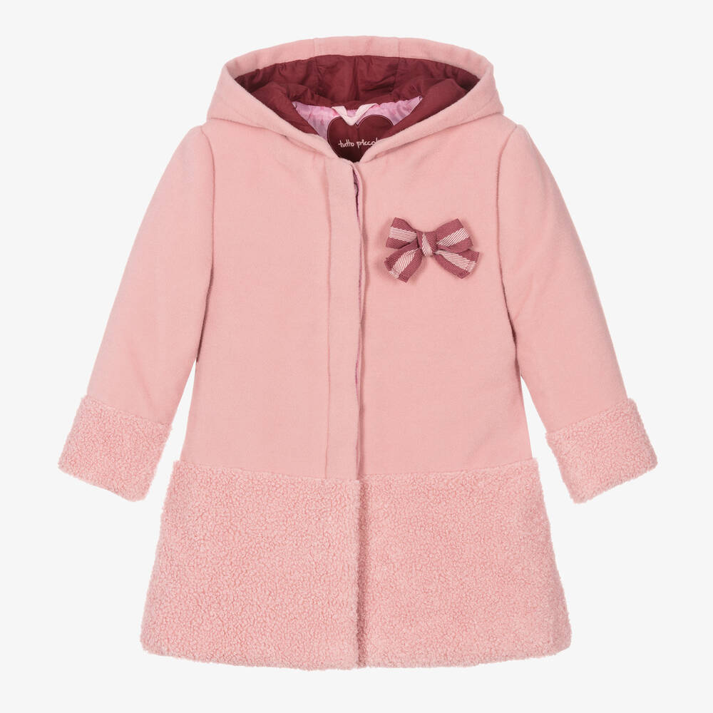 Tutto Piccolo - Girls Pink Hooded Coat | Childrensalon