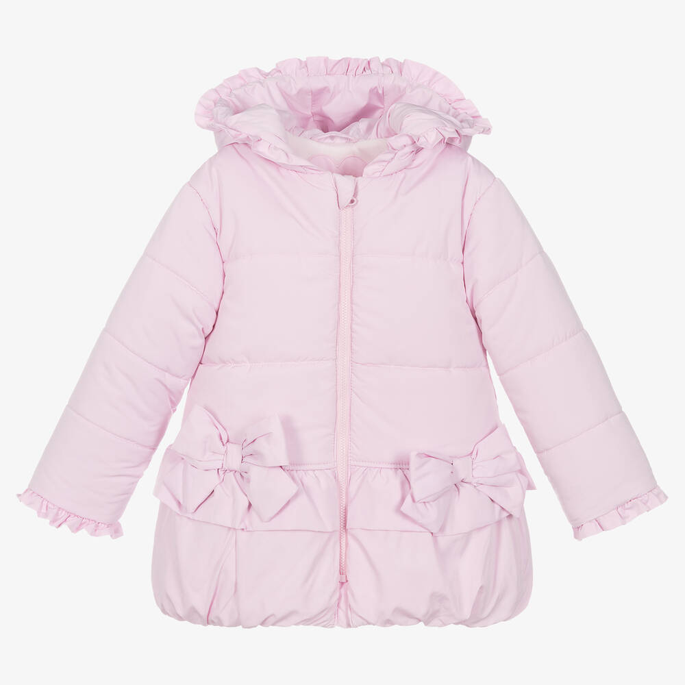 Tutto Piccolo - Girls Pink Hooded Puffer Coat | Childrensalon