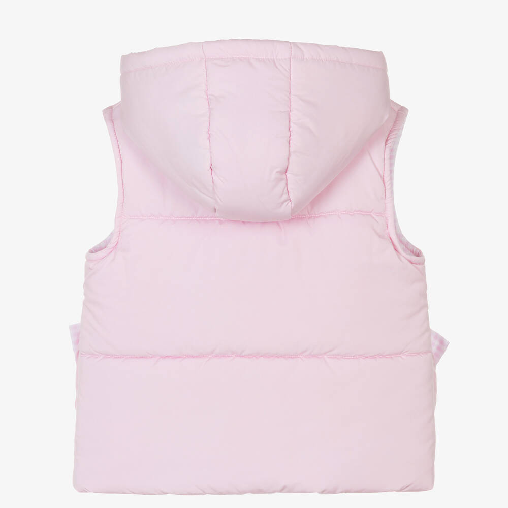 Tutto Piccolo-Розовый пуховый жилет с капюшоном | Childrensalon Outlet