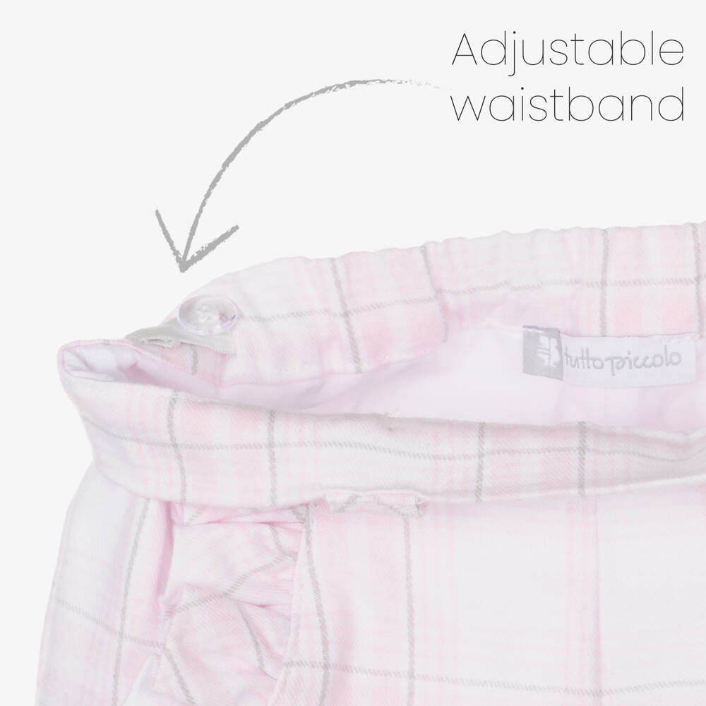 Tutto Piccolo-Girls Pink Plaid Shorts Ensemble | Childrensalon Outlet
