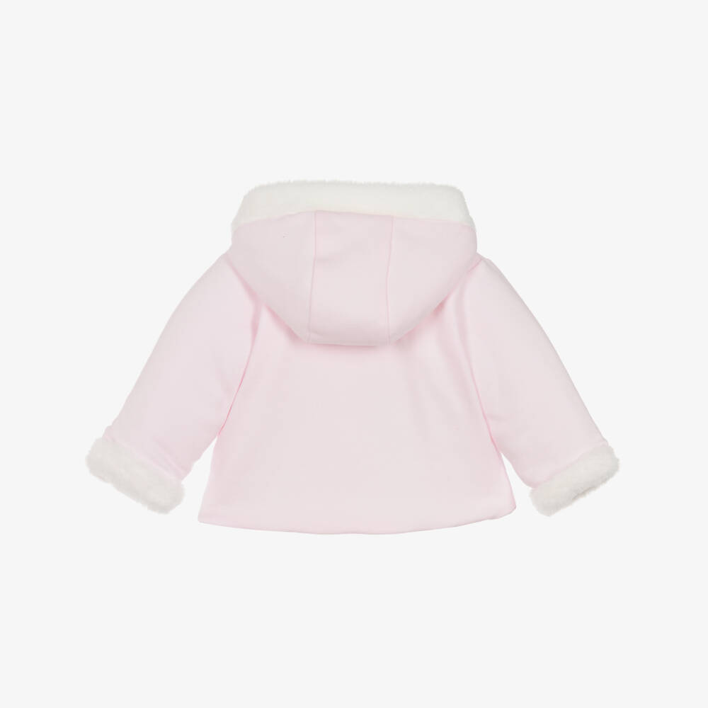 Tutto Piccolo-Girls Pink Plush Hooded Jacket | Childrensalon Outlet