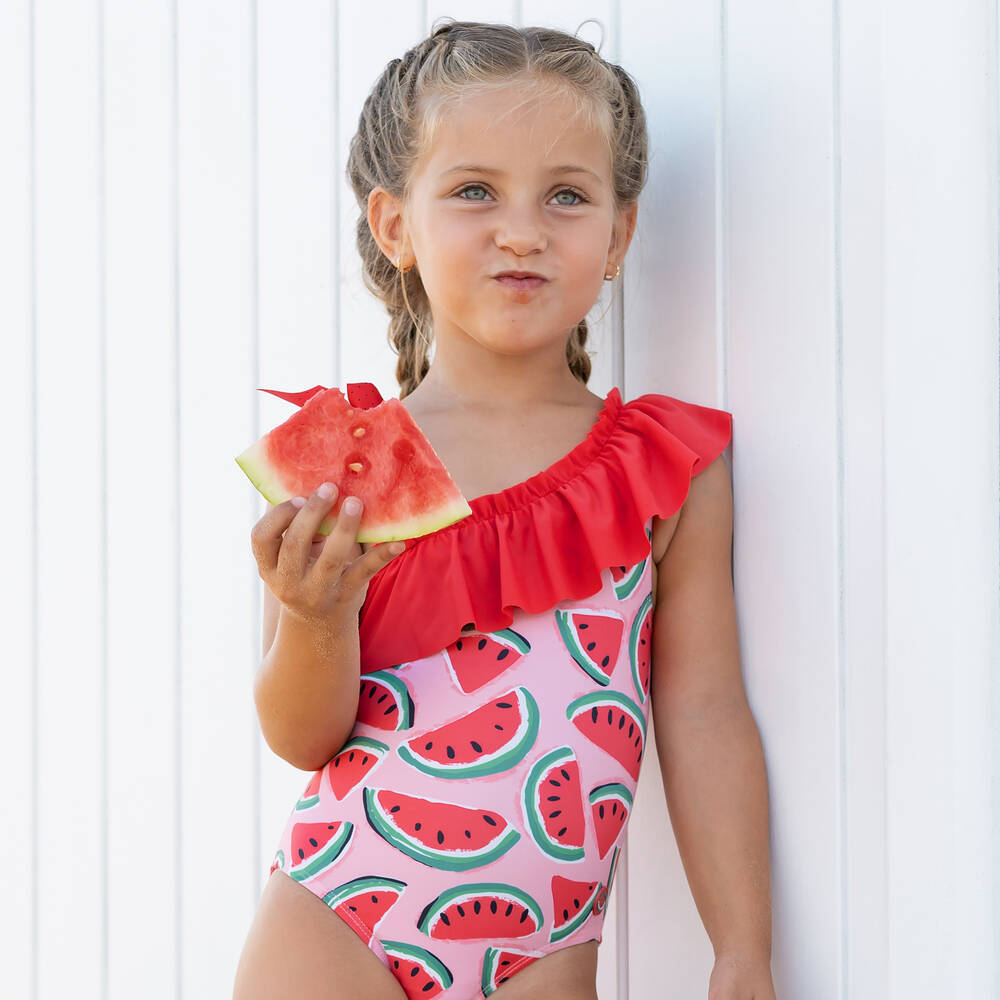 Baby girl red swimsuit clearance
