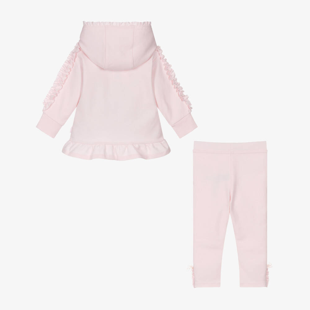 Tutto Piccolo-Розовый худи с рюшами и леггинсы для девочек | Childrensalon Outlet