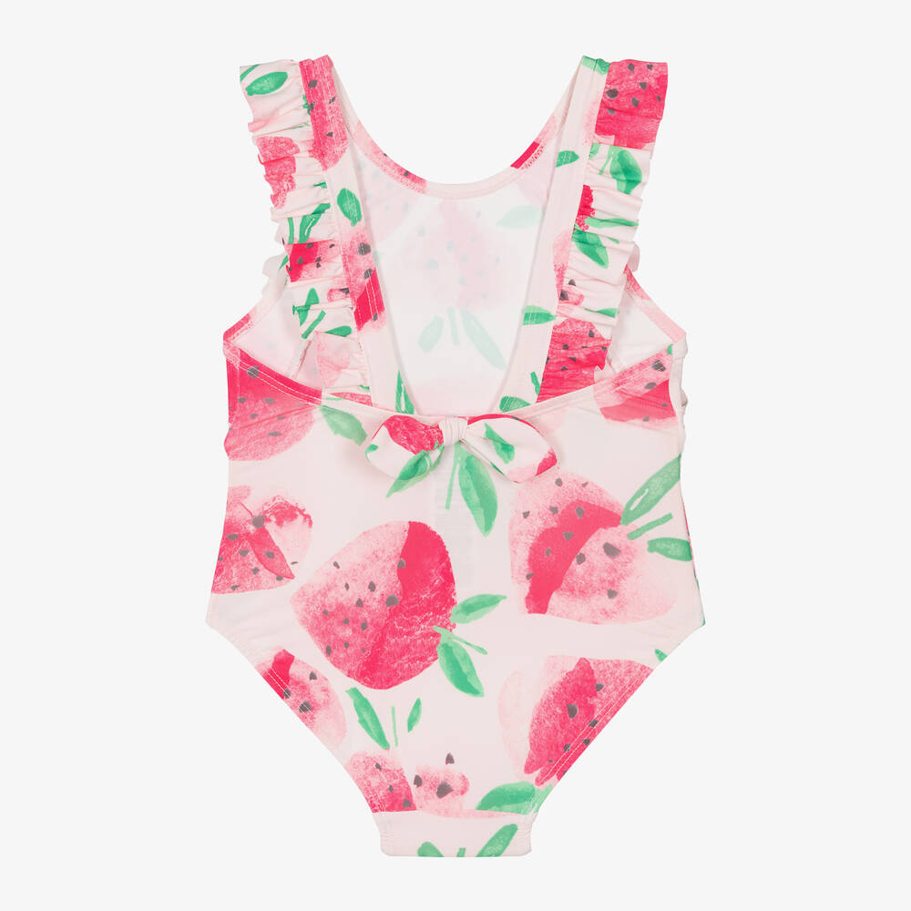Tutto Piccolo-Girls Pink Strawberry Swimsuit | Childrensalon Outlet