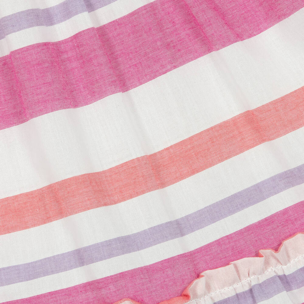 Tutto Piccolo-فستان قطن محبوك مقلم لون زهري وأبيض | Childrensalon Outlet