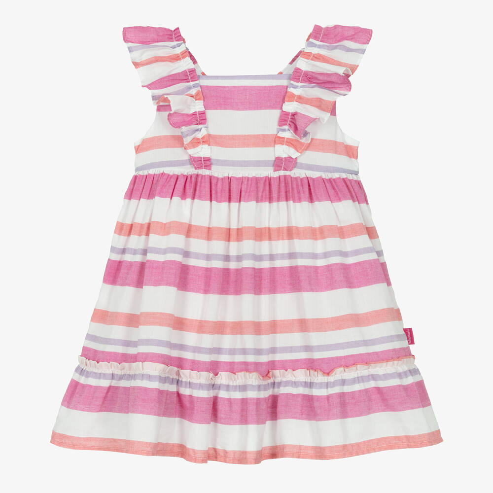 Tutto Piccolo-Girls Pink Stripe Cotton Dress | Childrensalon Outlet