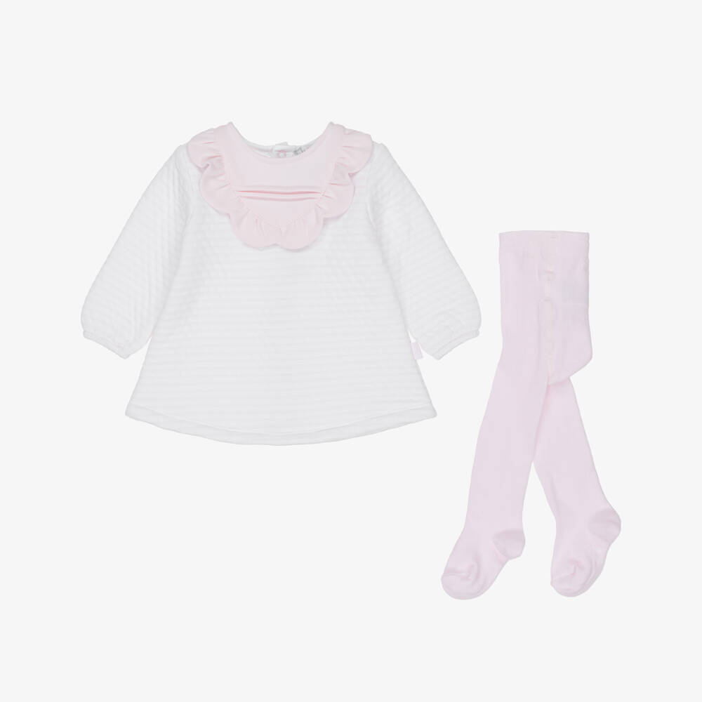 Tutto Piccolo-فستان وردي بكشكش وجوارب للبنات | Childrensalon Outlet
