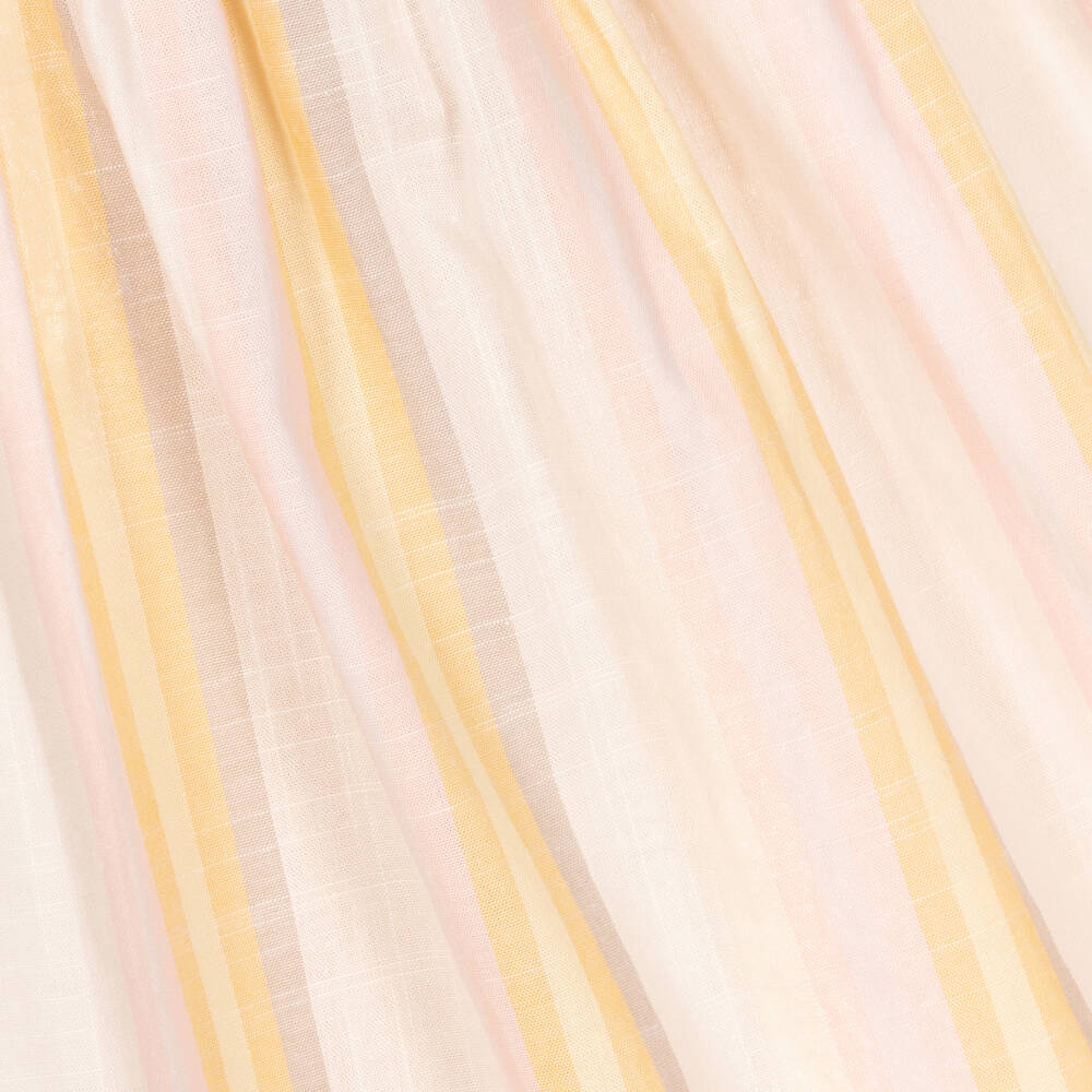 Tutto Piccolo-Розовое пляжное платье из хлопка в полоску | Childrensalon Outlet