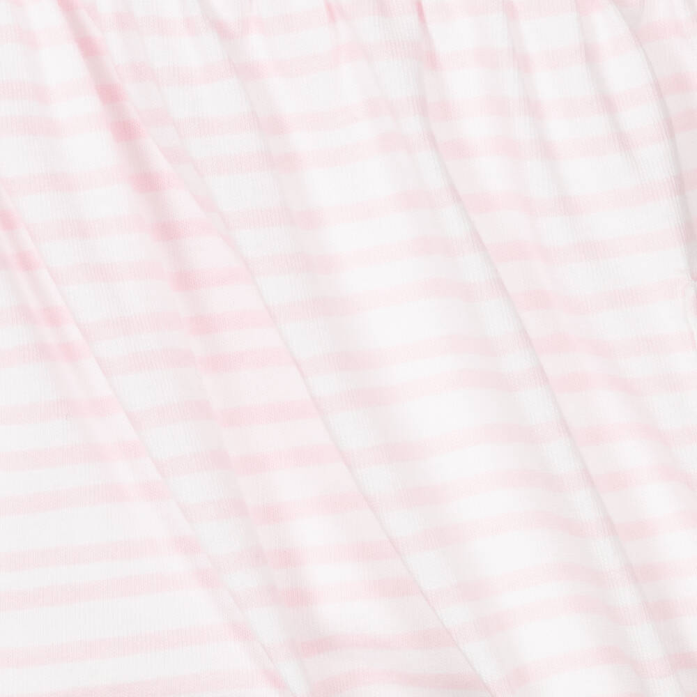 Tutto Piccolo-Розовый топ и шорты из хлопка в полоску | Childrensalon Outlet