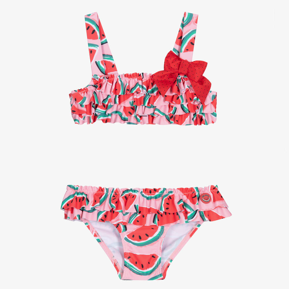 Tutto Piccolo - Girls Pink Watermelon Bikini | Childrensalon