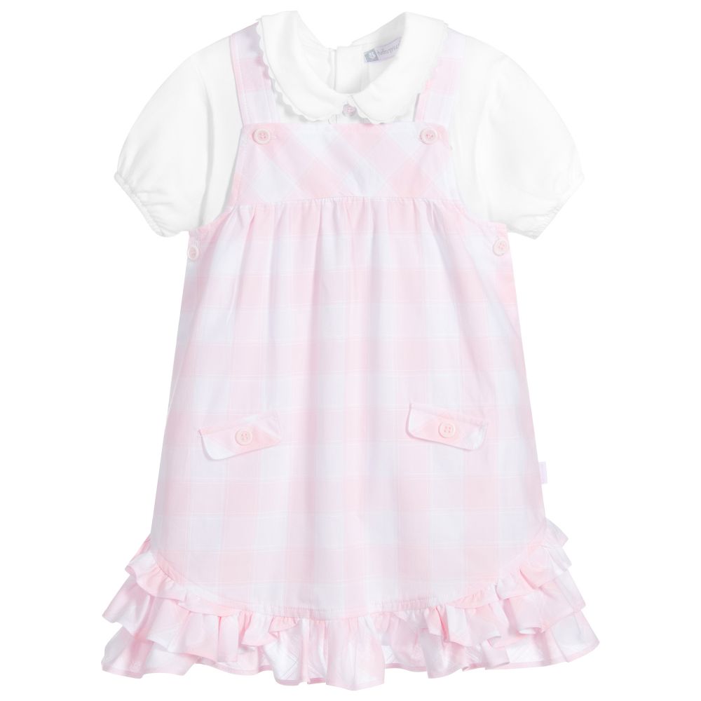 Tutto Piccolo - Girls Pink & White Dress Set | Childrensalon