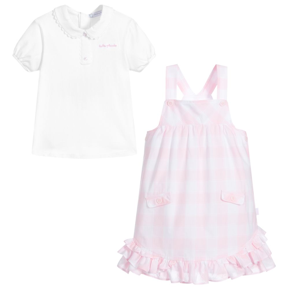 Tutto Piccolo-Girls Pink & White Dress Set | Childrensalon Outlet