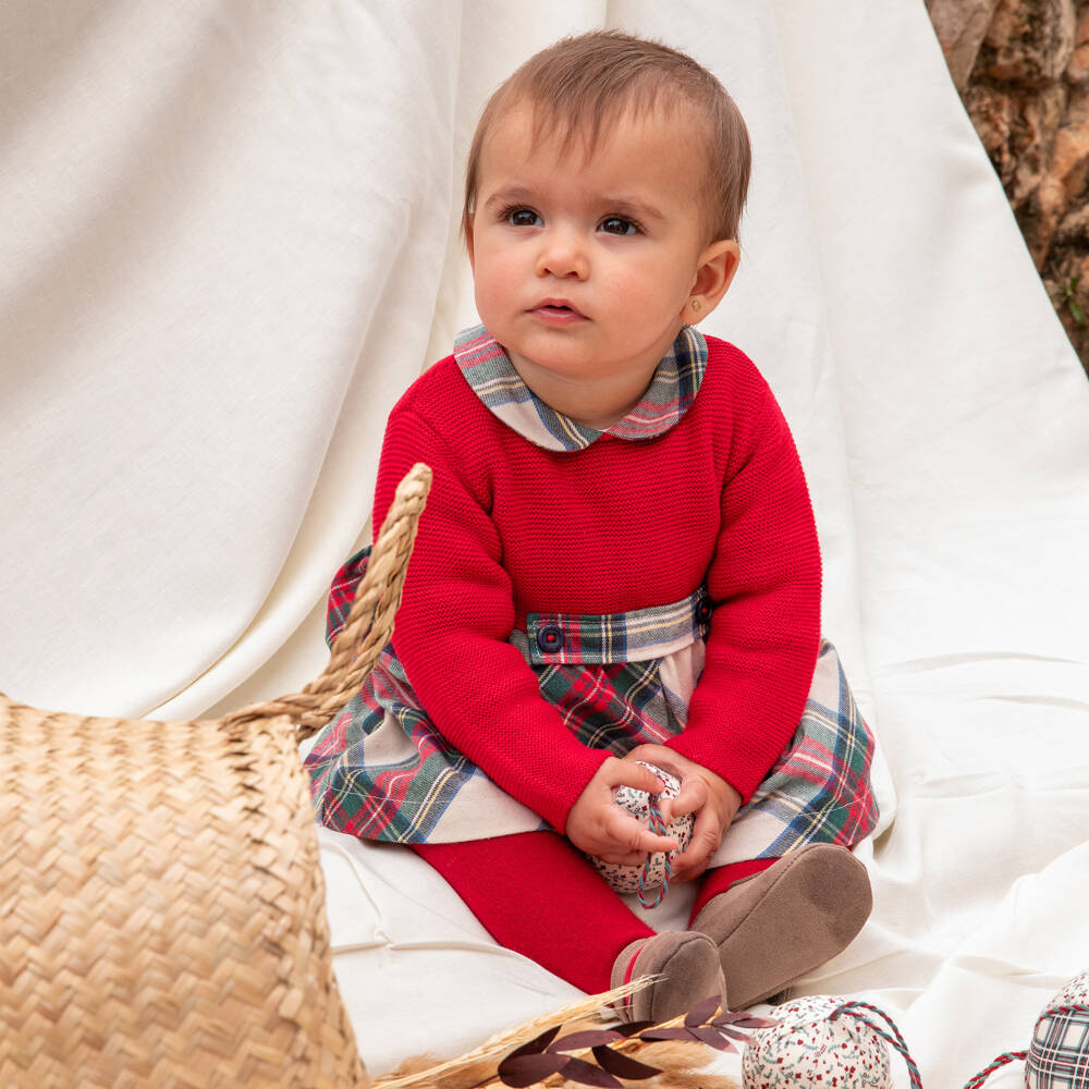 Tutto Piccolo-Girls Plaid Knit Dress Ensemble | Childrensalon Outlet