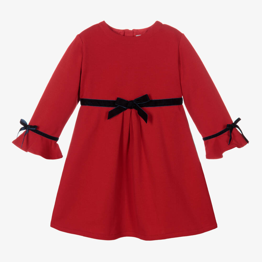Tutto Piccolo - Girls Red & Blue Dress Set | Childrensalon