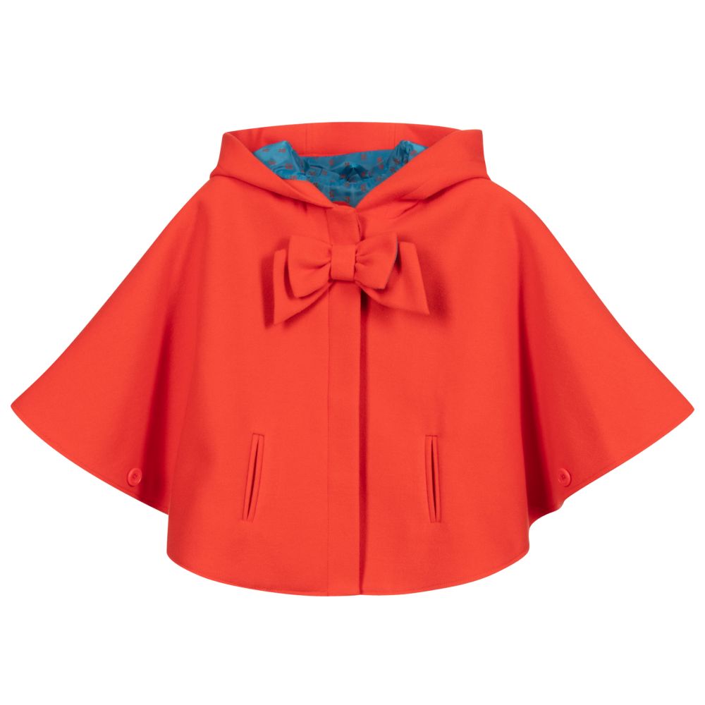 Tutto Piccolo - Rotes Cape mit Zierschleife für Mädchen | Childrensalon