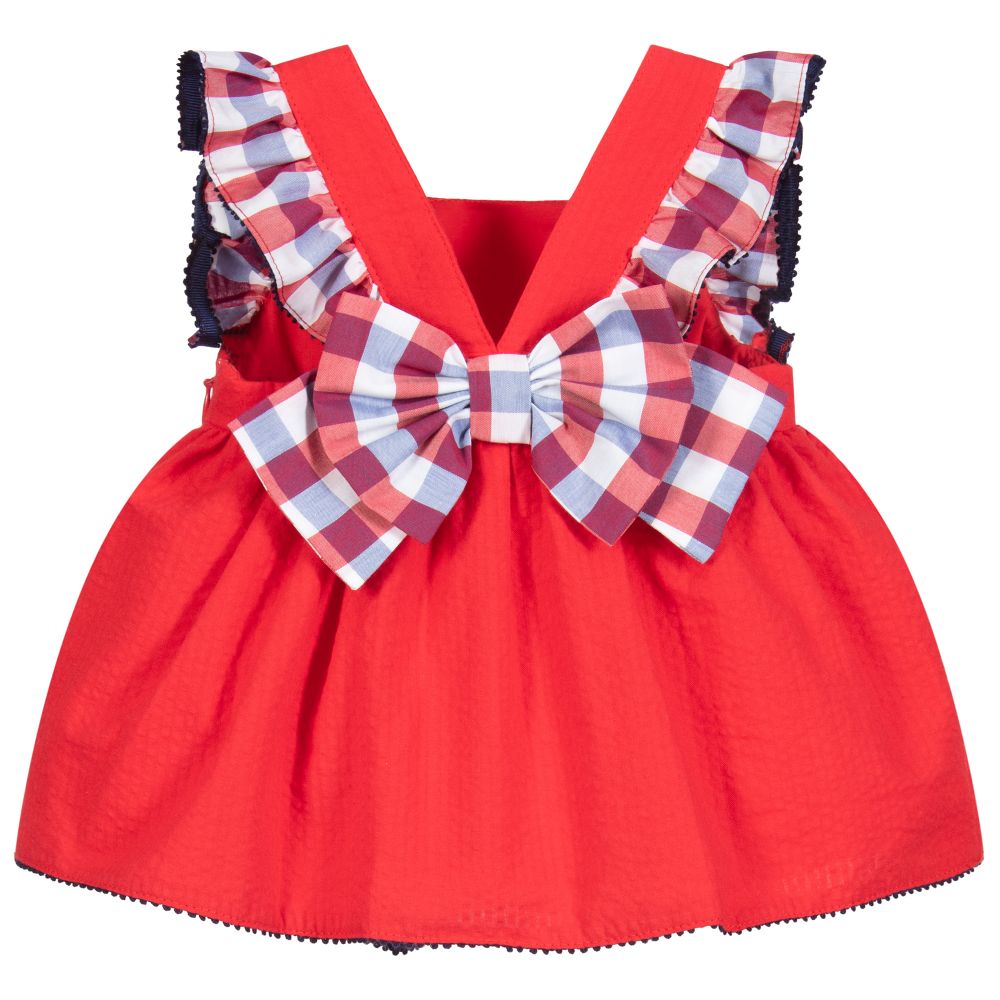 Tutto Piccolo Rotes, kariertes KleidSet (M) Childrensalon Outlet