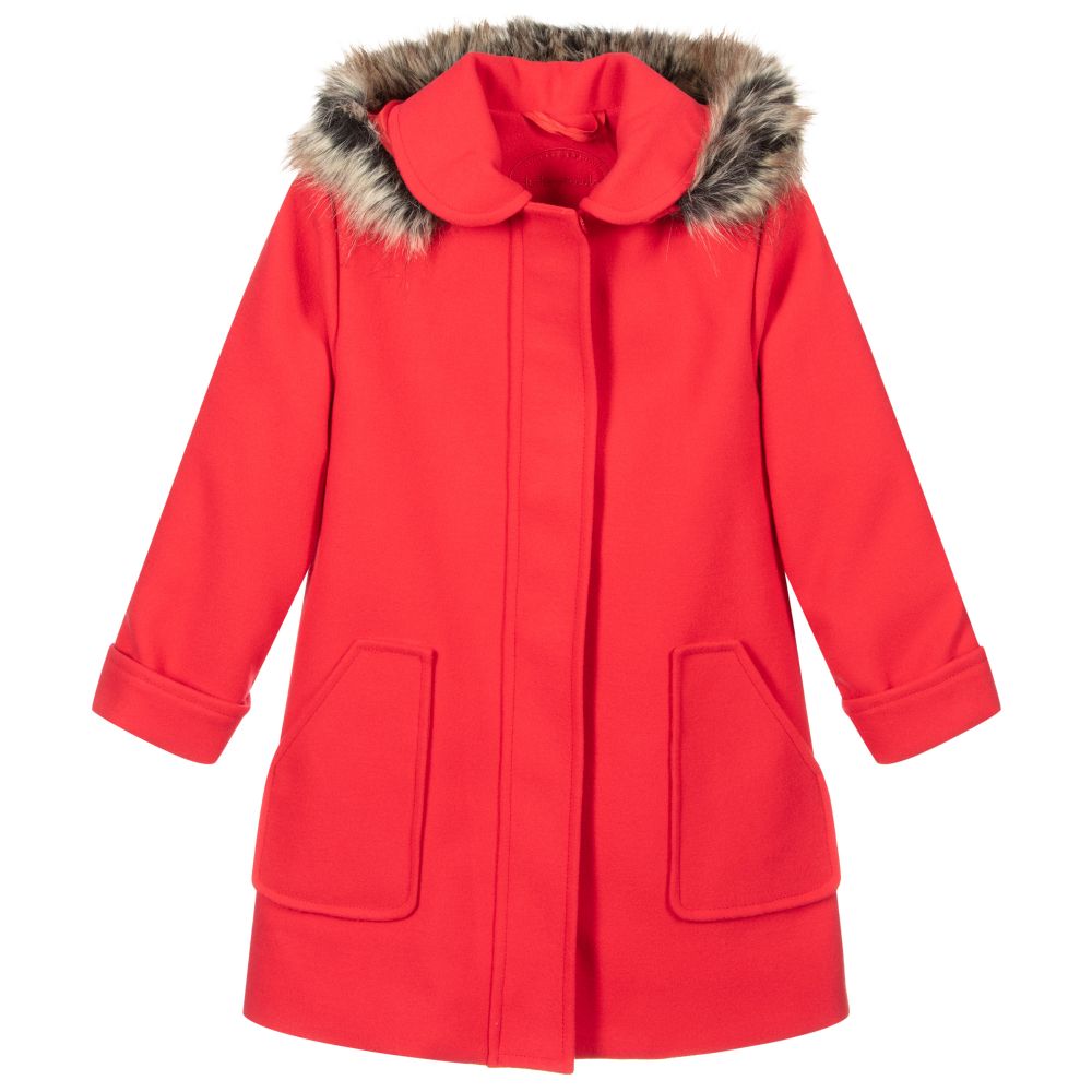Tutto Piccolo - Girls Red Coat | Childrensalon