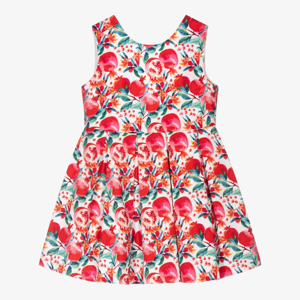 Tutto Piccolo - Girls Red Cotton Dress | Childrensalon Outlet
