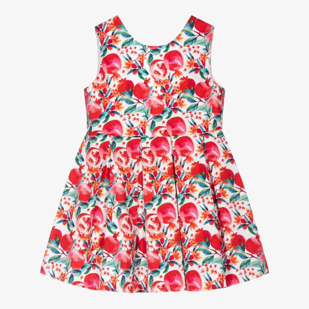 Tutto Piccolo-Girls Red Cotton Dress | Childrensalon Outlet