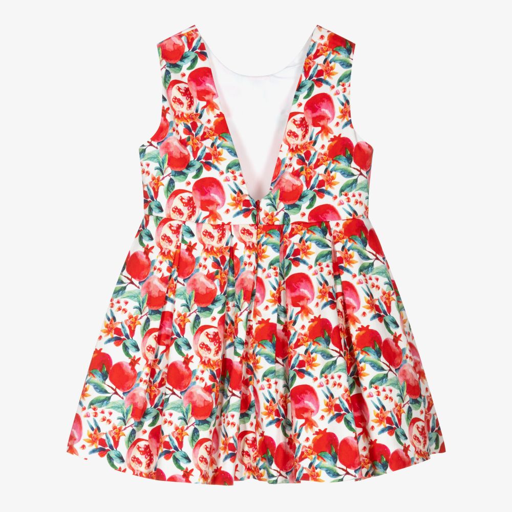 Tutto Piccolo-Красное хлопковое платье для девочек | Childrensalon Outlet