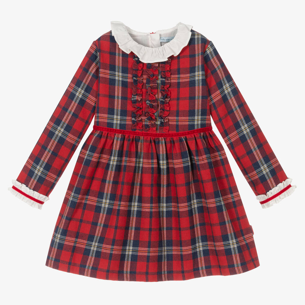 Tutto Piccolo-Красное хлопковое платье и колготки для девочек | Childrensalon Outlet