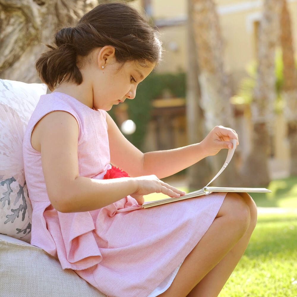 Tutto Piccolo-Красное хлопковое платье с цветком для девочек | Childrensalon Outlet