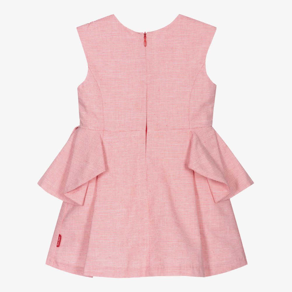 Tutto Piccolo-Красное хлопковое платье с цветком для девочек | Childrensalon Outlet