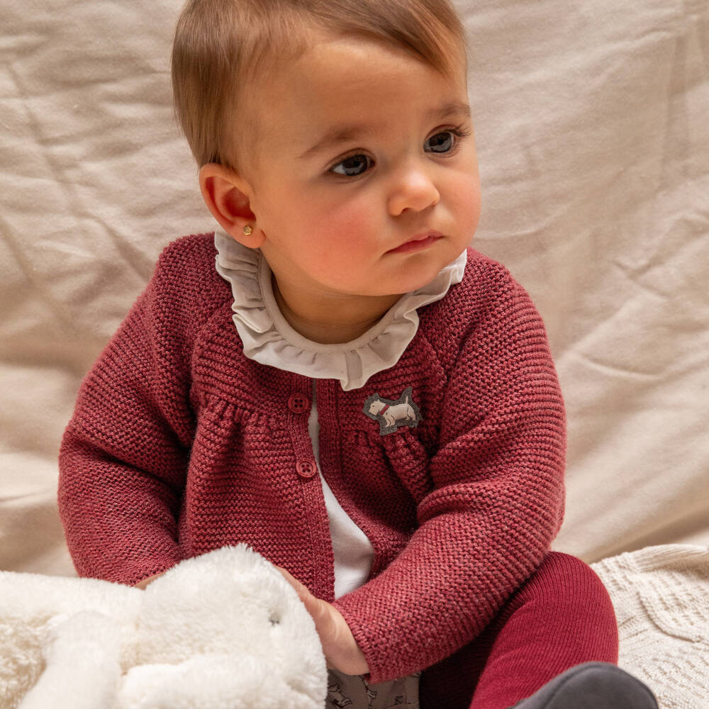 Tutto Piccolo-Girls Red Cotton Knit Shorts Ensemble | Childrensalon Outlet