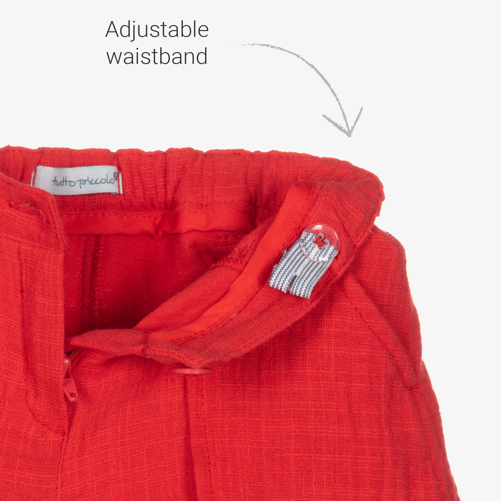 Tutto Piccolo-Girls Red Cotton Shorts Set | Childrensalon Outlet