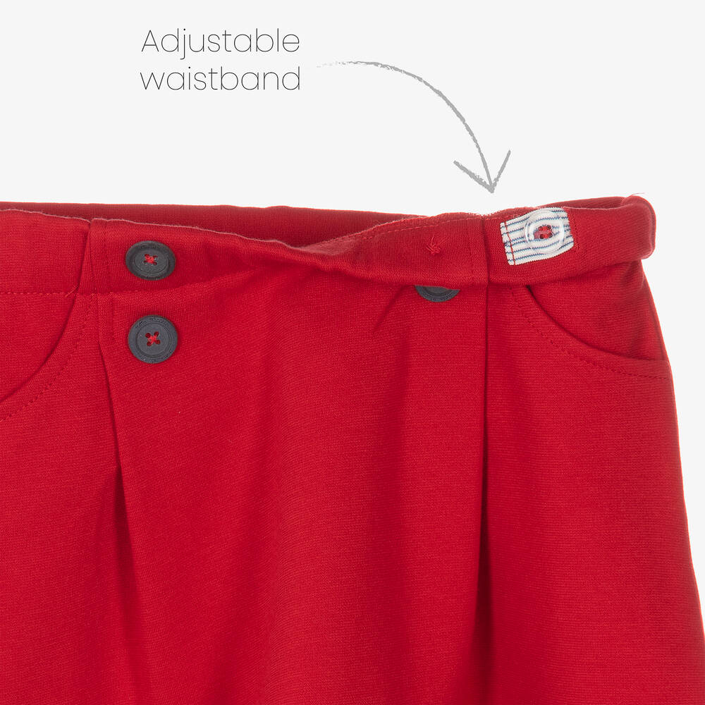 Tutto Piccolo-Girls Red Cotton Skirt Set | Childrensalon Outlet