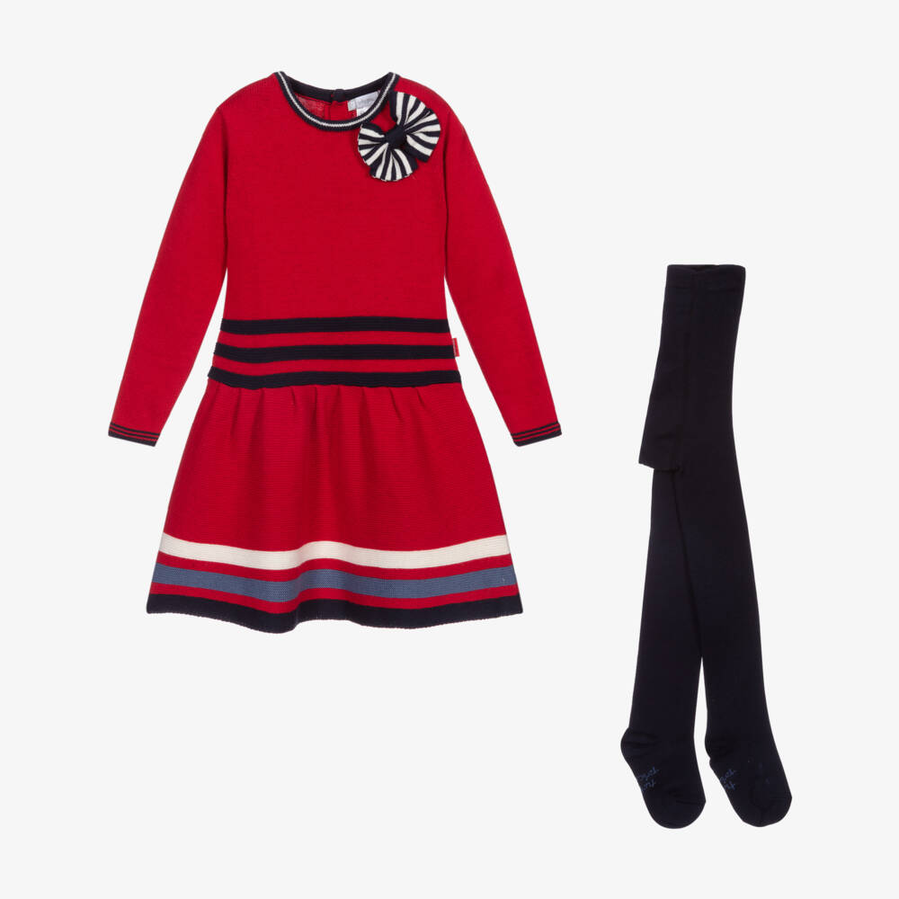 Tutto Piccolo-Girls Red Dress Set | Childrensalon Outlet